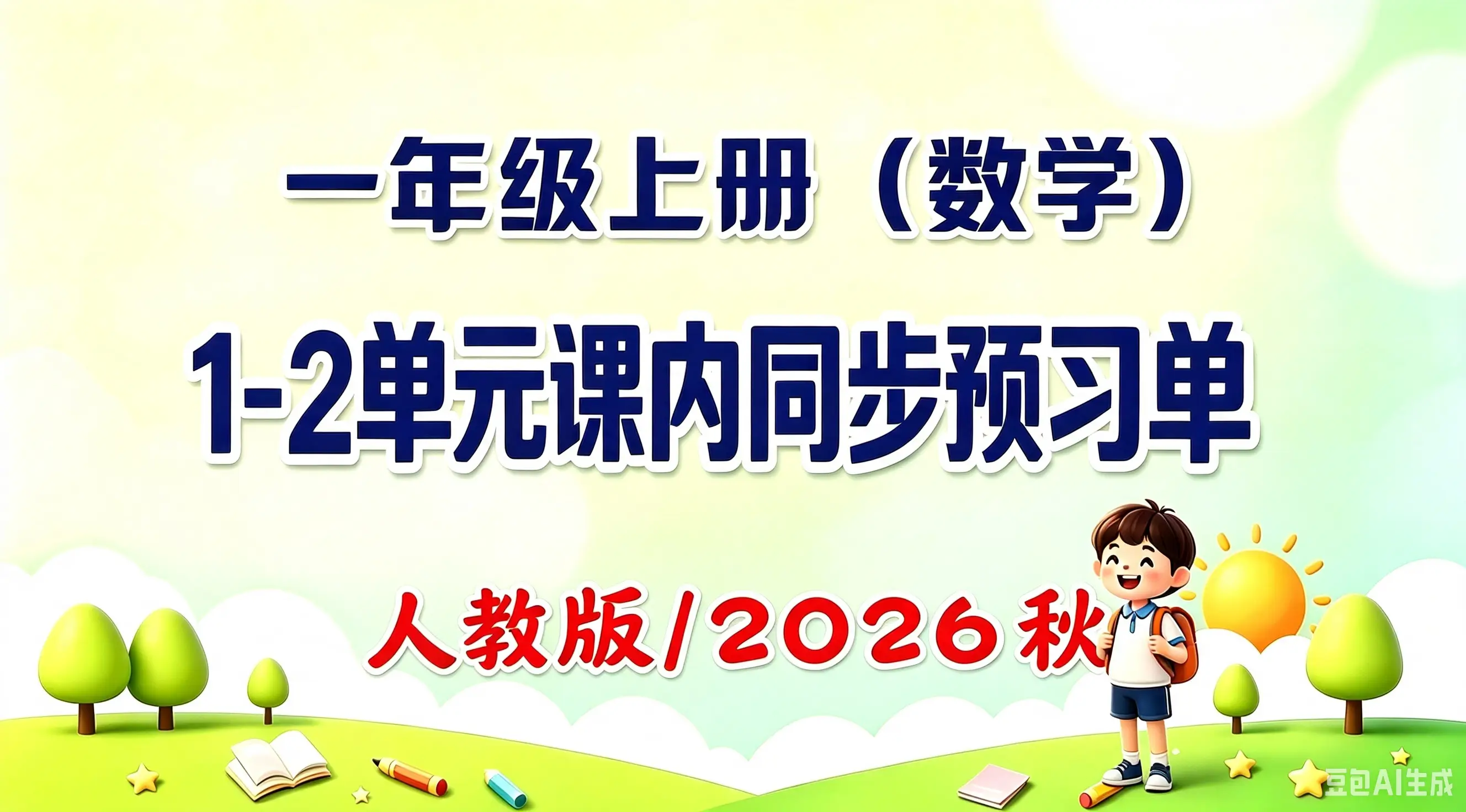 一年级上册（数学）1-2单元课内同步预习单 人教版