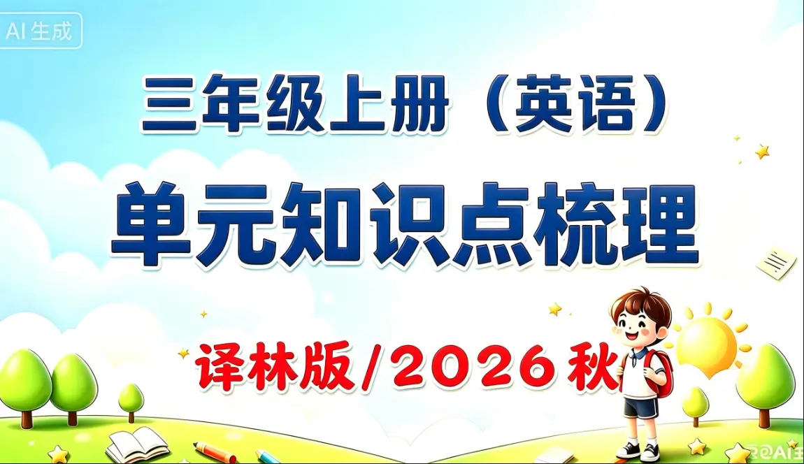 三年级上册（英语）单元知识点梳理 译林版 / 2026 秋