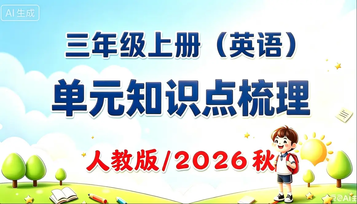 三年级上册（英语）单元知识点梳理《人教版》