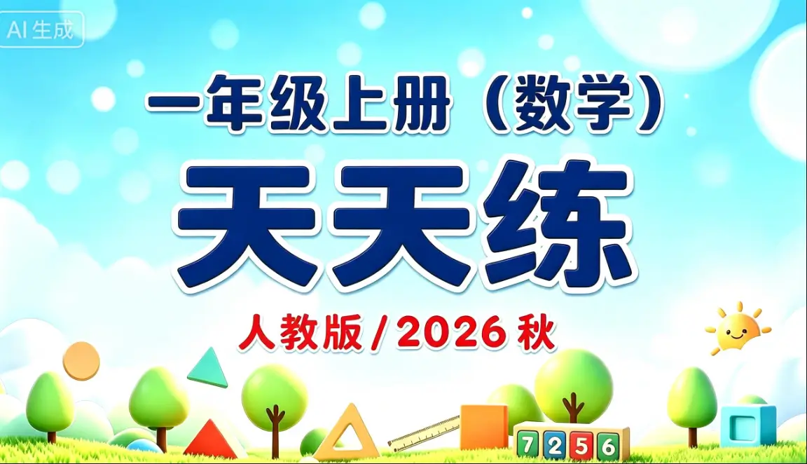 一年级上册（数学）天天练《人教版》 2026 秋