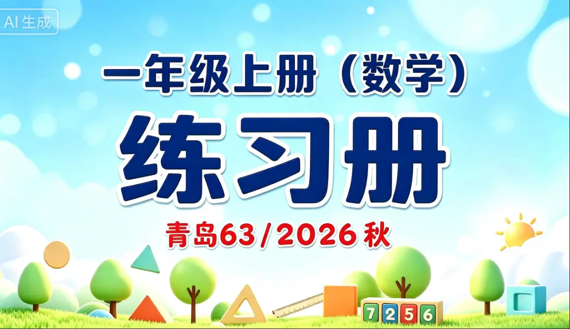 一年级上册（数学）练习册《青岛63》2026 秋