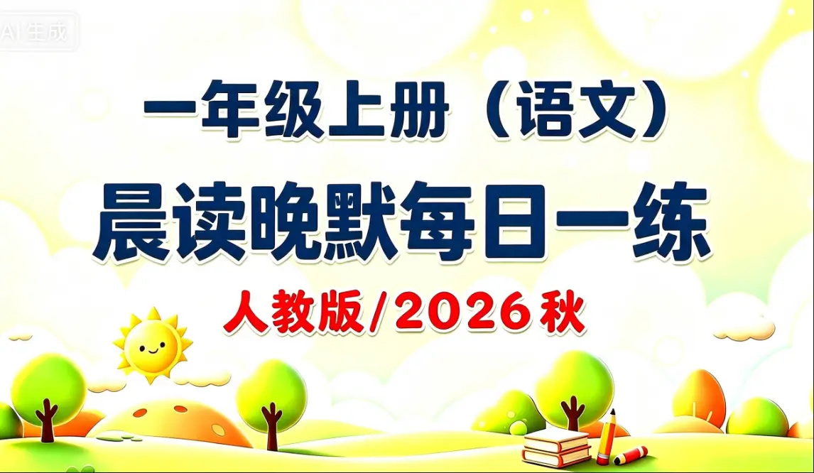 一年级上册（语文）晨读晚默每日一练（1-4单元）