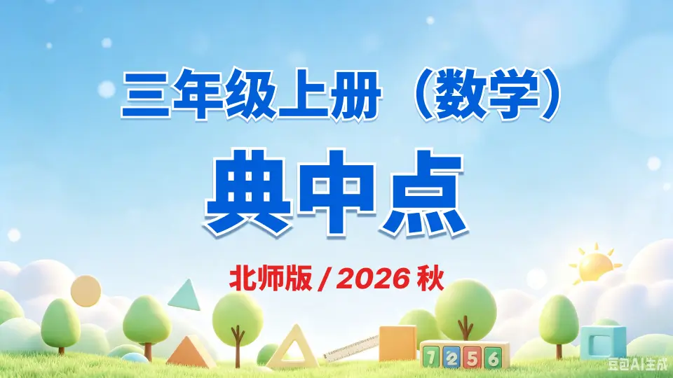 三年级上册《数学》典中点《北师版》2026 秋