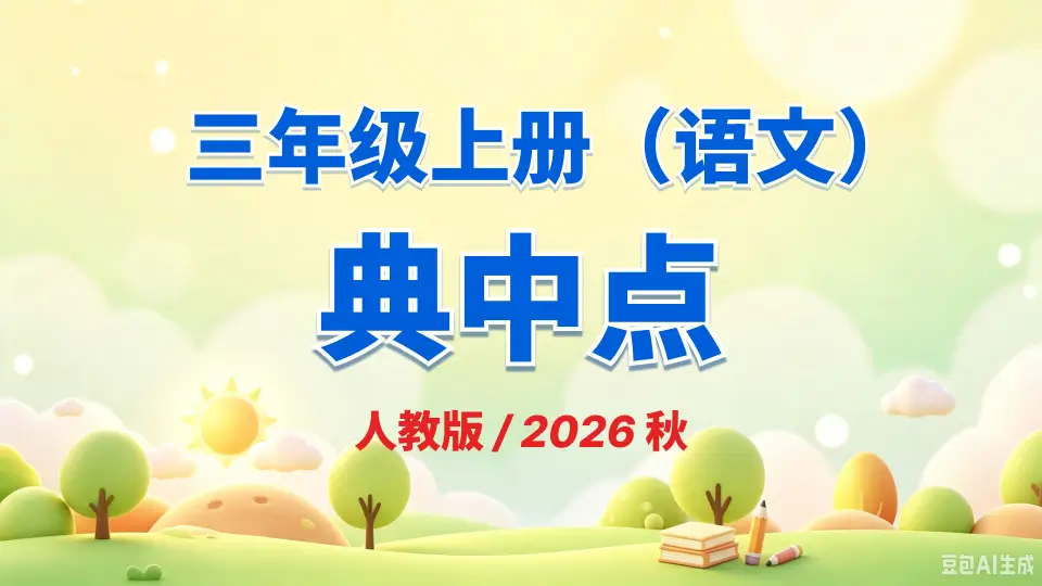 三年级上册《语文》典中点《人教版》2026 秋
