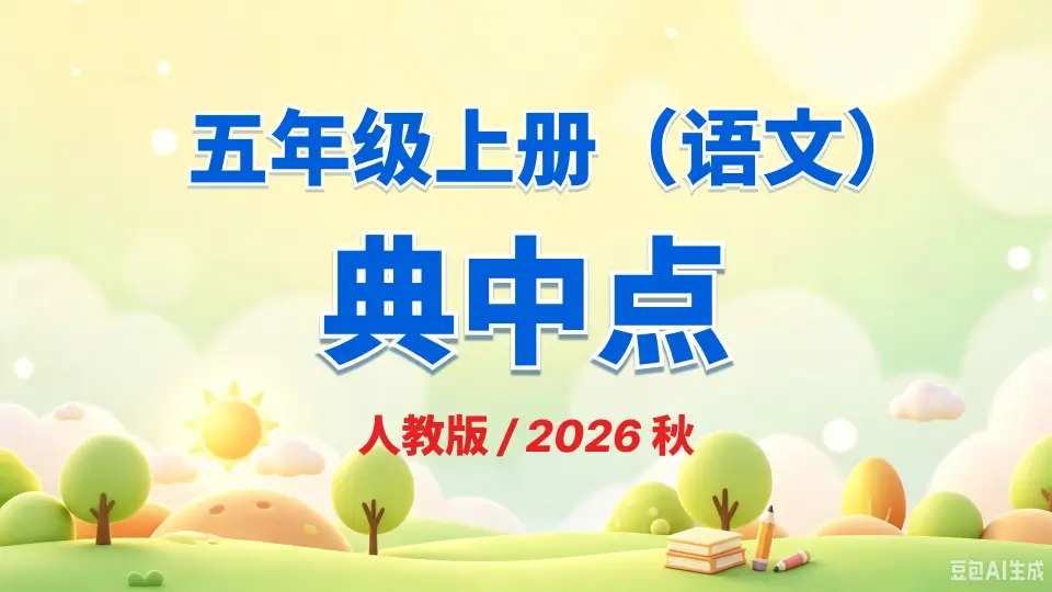 五年级上册《语文》典中点《人教版》2026 秋