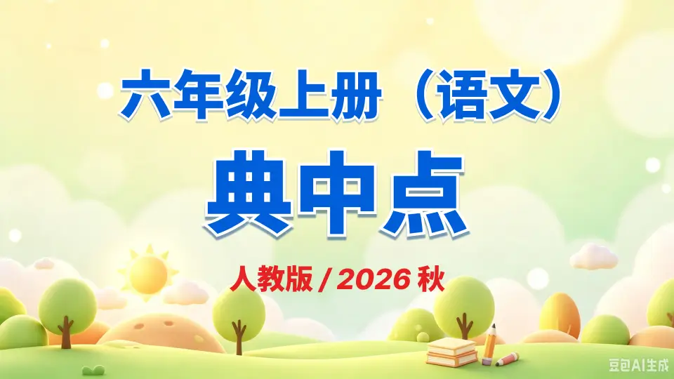 六年级上册《语文》典中点《人教版》2026 秋