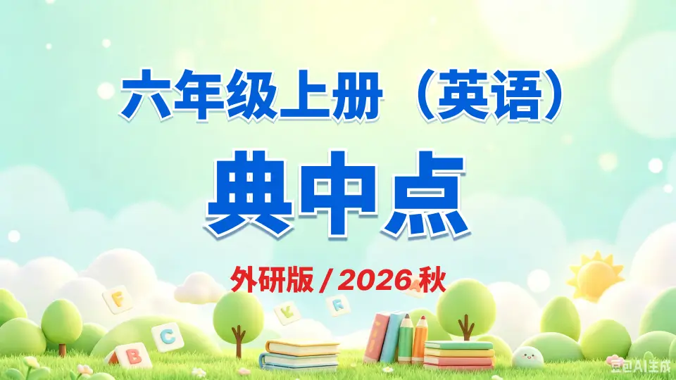 六年级上册《英语》典中点《外研版》2026 秋