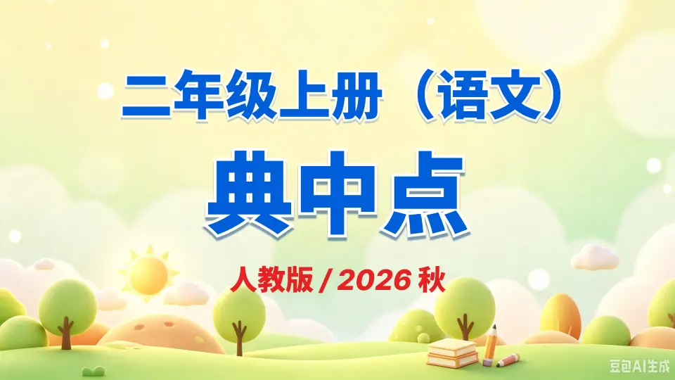 二年级上册《语文》典中点《人教版》2026 秋