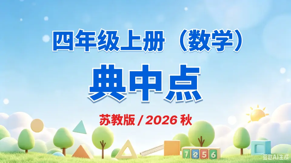 四年级上册《数学》典中点《苏教版》2026 秋