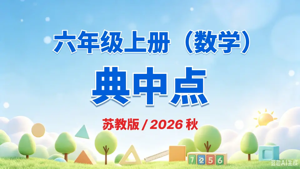 六年级上册《数学》典中点《苏教版》2026 秋