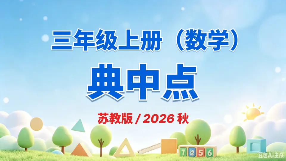 三年级上册《数学》典中点《苏教版》2026 秋