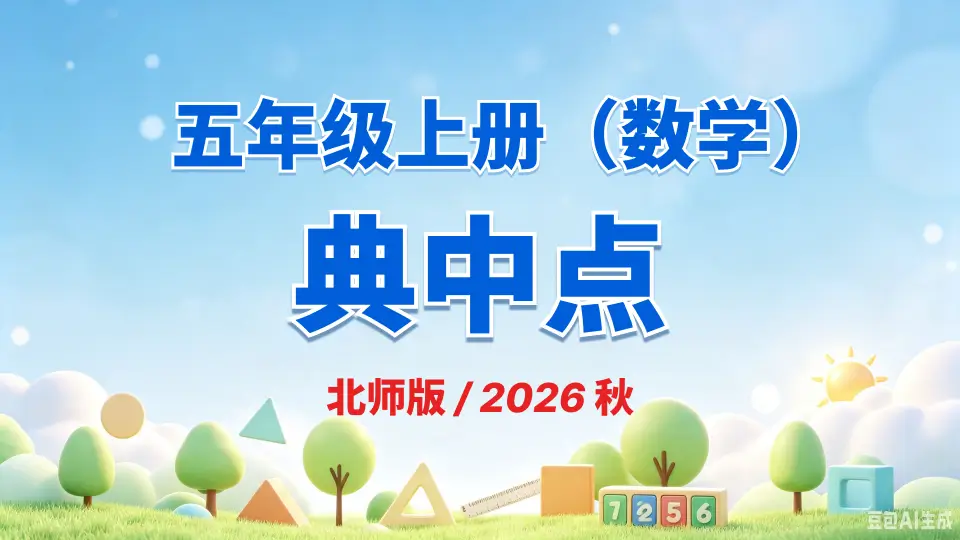 五年级上册《数学》典中点《北师版》2026 秋