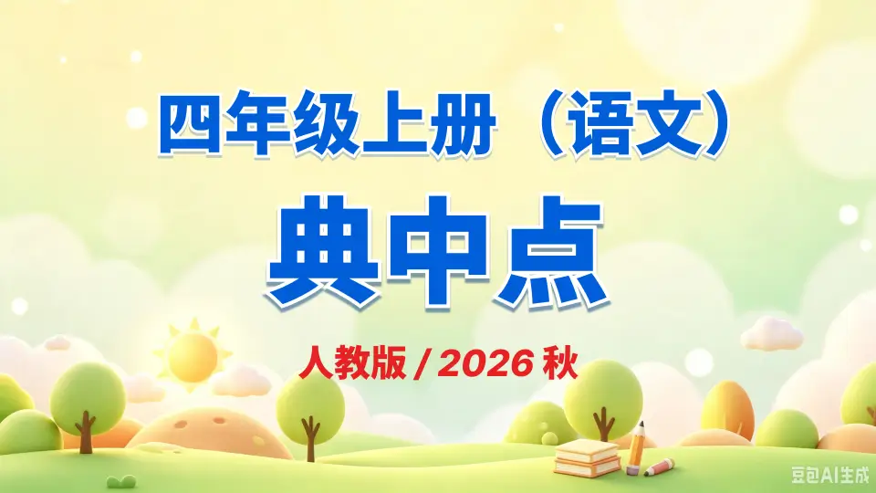 四年级上册《语文》典中点《人教版》2026 秋