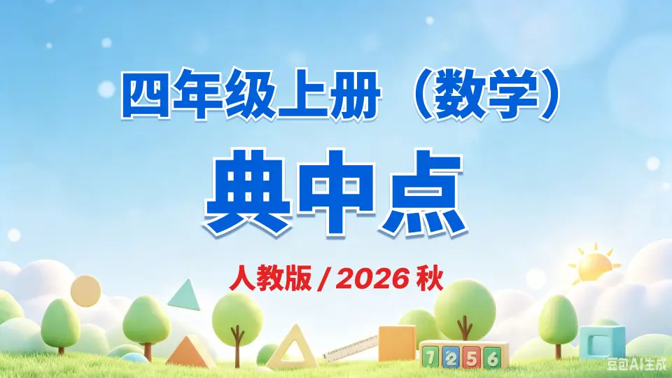 四年级上册《数学》典中点《人教版》2026 秋
