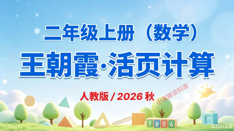 二年级上册《数学》王朝霞活页计算《人教版》2026 秋【电子版 pdf 免费下载】
